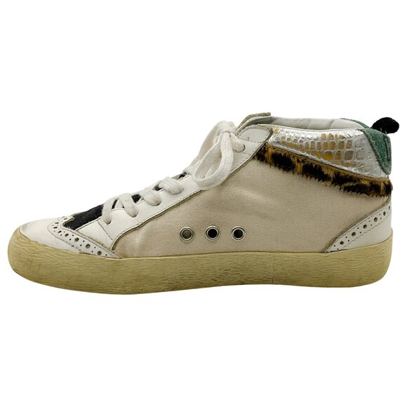 Golden Goose Deluxe Brand White / Orange Mid Star Sneakers - Picture 3 of 6